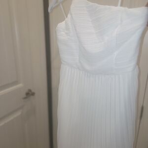 Lulu's White Pleated Midi Dress
